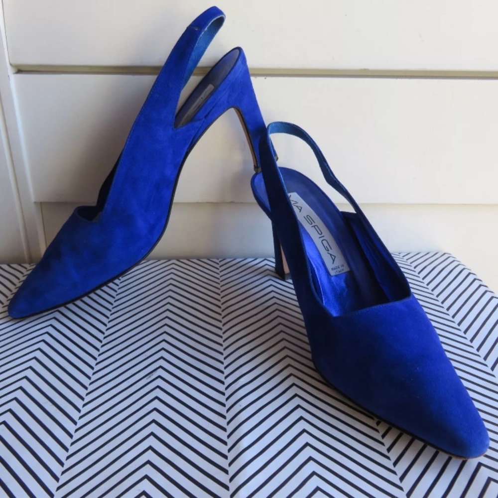 Vintage Via Sofia Royal Blue slingback 7 heels